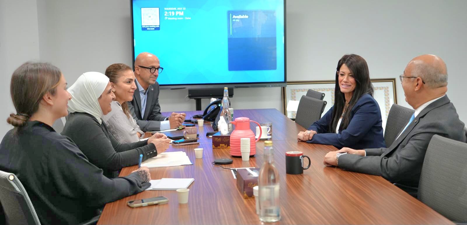 Officials meeting around a meeting table