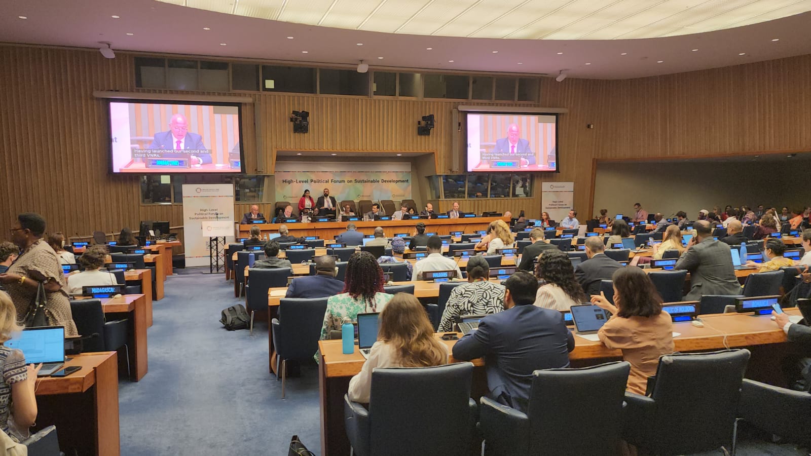 Wide shot of the hall