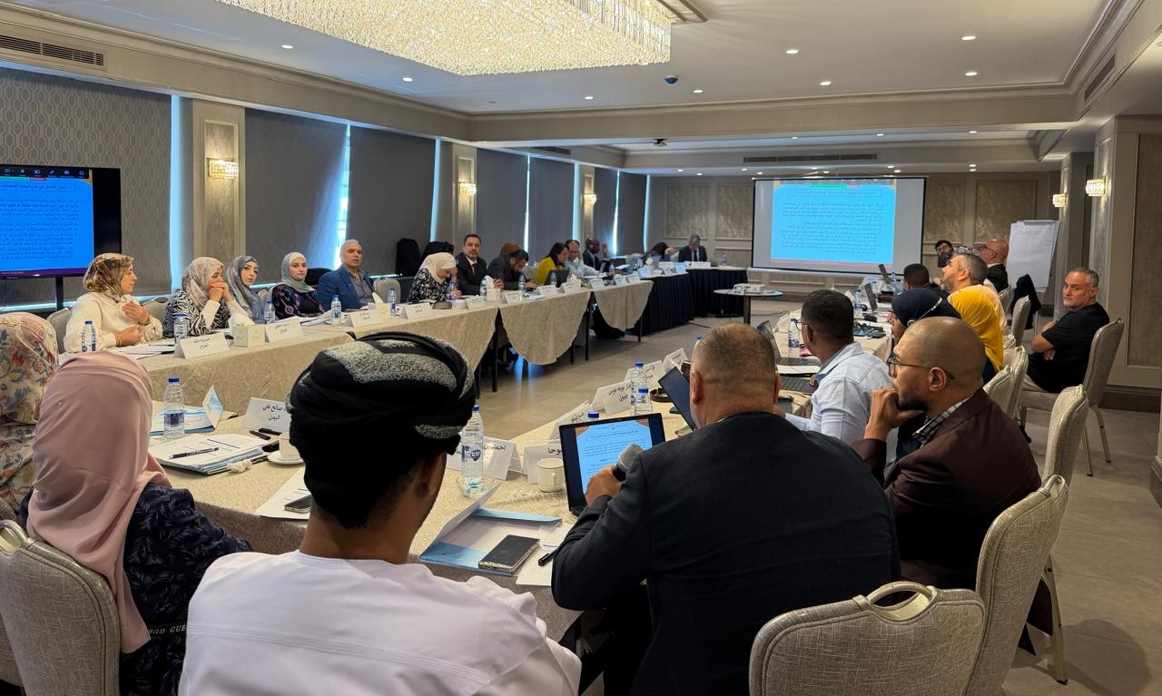 wide shot of the participants around the table