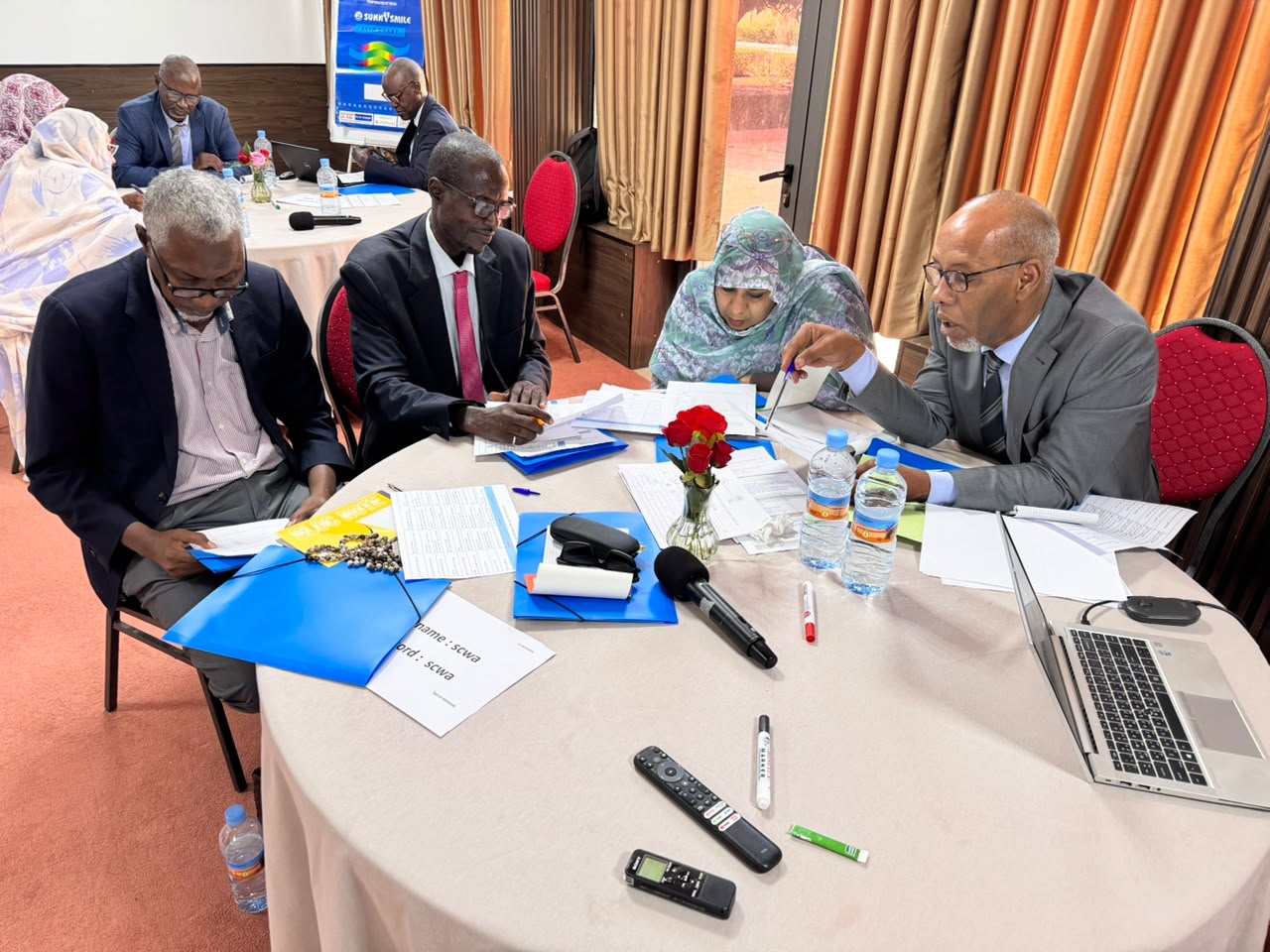 Participants working around a table