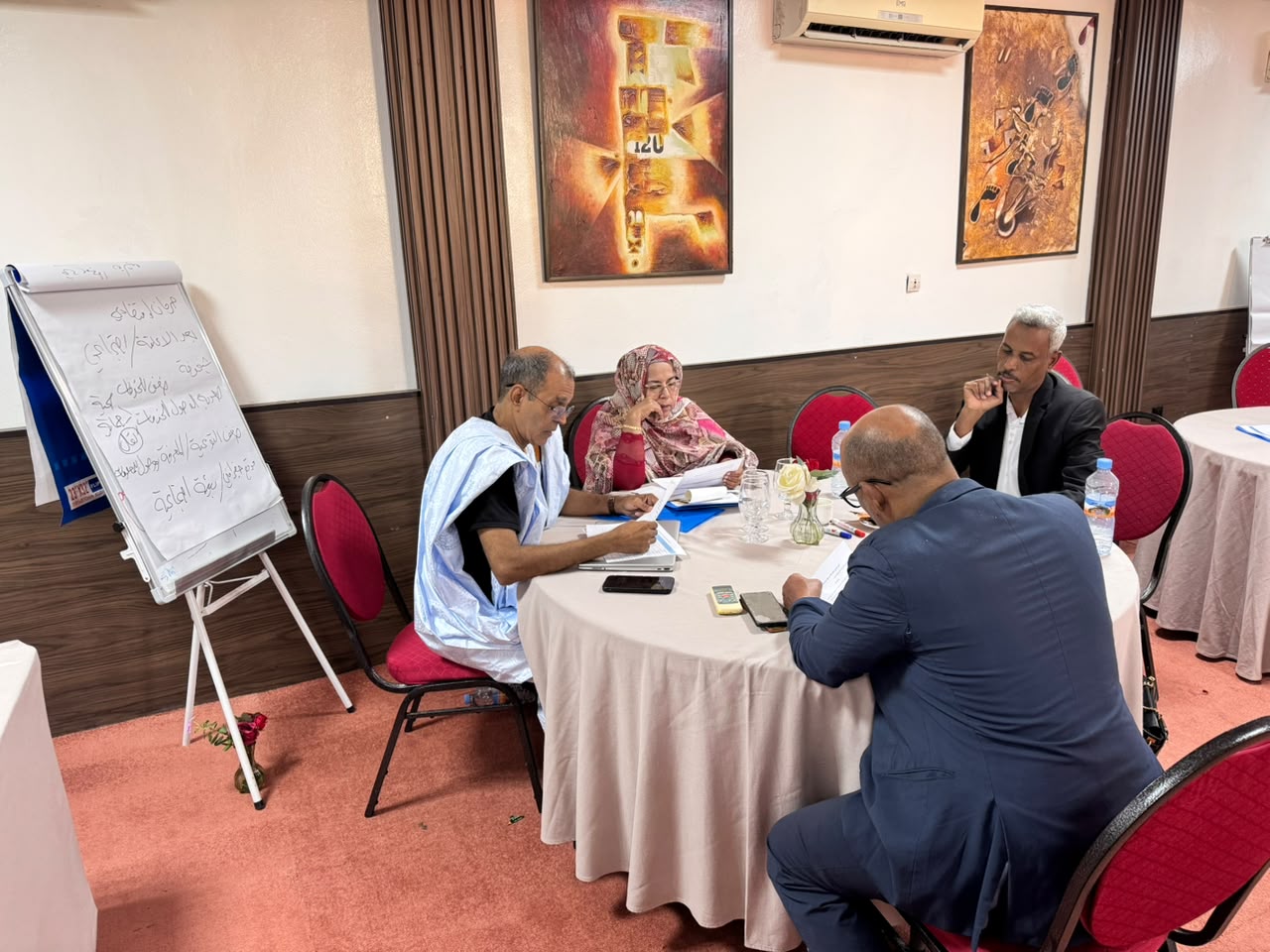 Participants working around a table