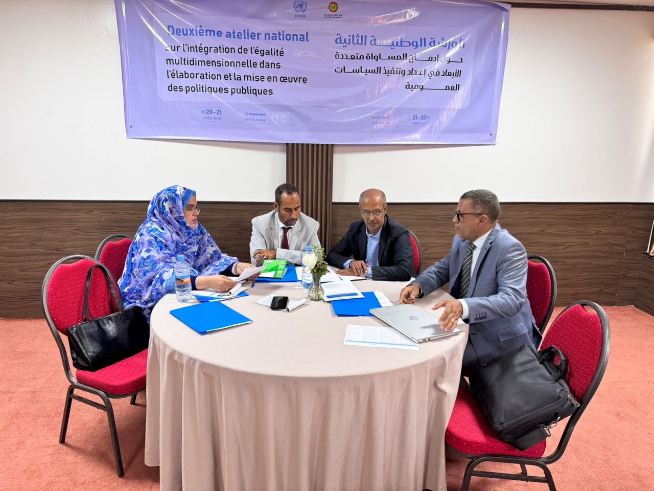 Participants working around a table