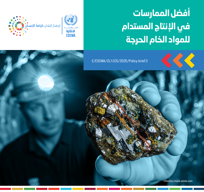 Cover of policy brief, showing title and an image of an explorer holding a raw mineral stone in his hand