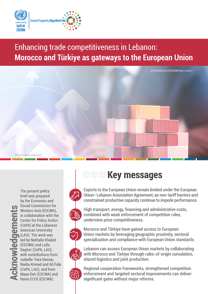 Enhancing trade competitiveness in Lebanon: Morocco and Türkiye as gateways to the European Union