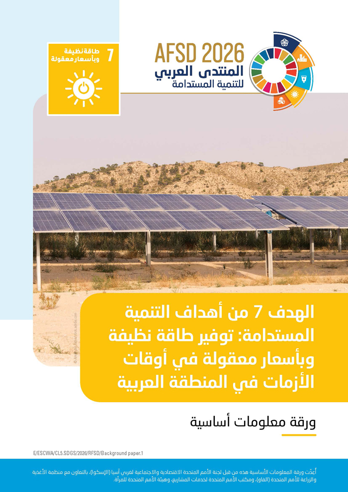 الهدف 7 من أهداف التنمية المستدامة: توفير طاقة نظيفة وبأسعار معقولة في أوقات الأزمات في المنطقة العربية