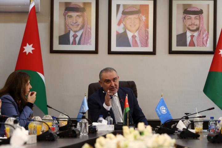From right to left: Escwa Executive Secretary, Minister of Planning in Jordan, UNICEF representative in Jordan