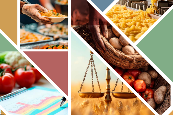 Collage of photos showing food chain elements