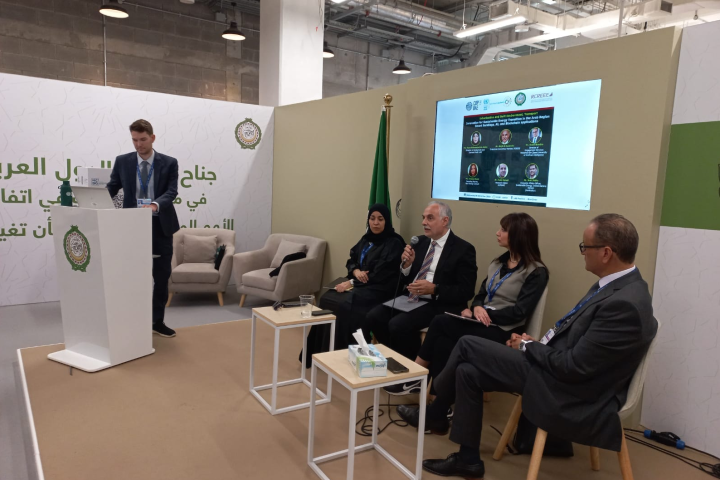 Photo of participants in the meeting giving a presentation