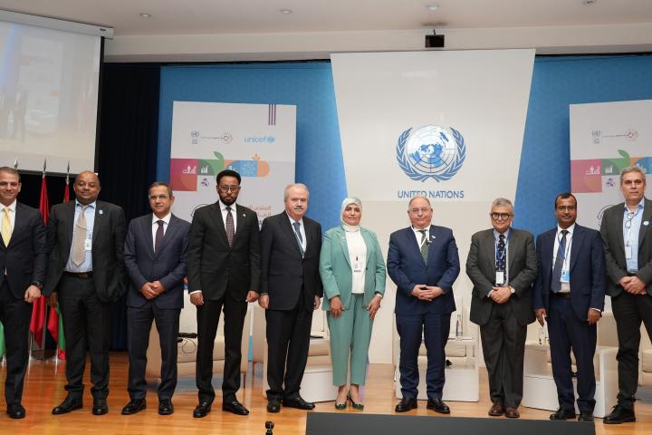 Group photo on podium