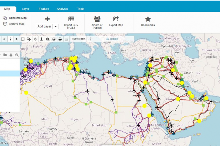 Geographic information system for transport 